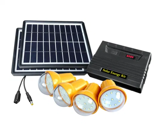 Equipos del panel solar 5W/10W con 3 bulbos de la PC y cargador móvil para la iluminación del hogar en apagado